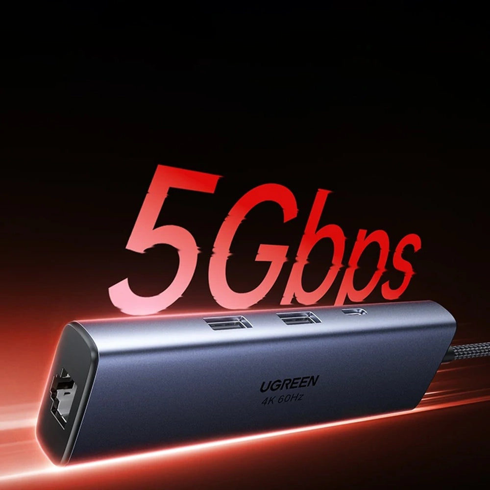 Hub USB-C UGREEN CM512 (75643), 6in1, Gri