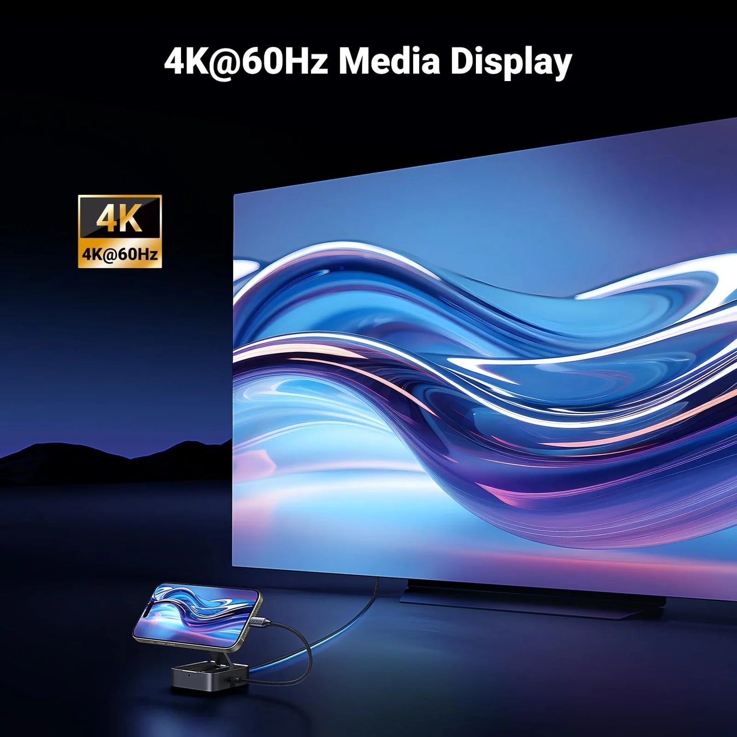 Hub USB-C UGREEN CM801, 1 x USB-A 3.0 - 2 x USB-C - 1 x HDMI, Gri