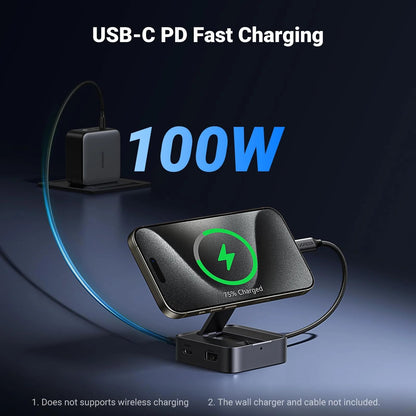 Hub USB-C UGREEN CM801, 1 x USB-A 3.0 - 2 x USB-C - 1 x HDMI, Gri