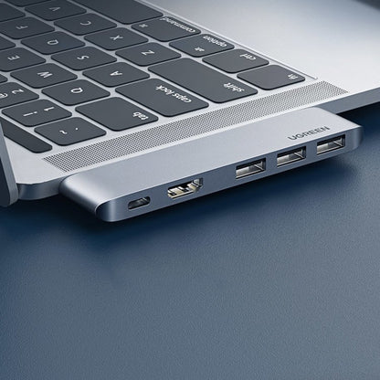Hub USB-C UGREEN pentru Apple MacBook Pro / Air Series, 3 x USB-A 3.0 - 1 x USB-C - 1 x HDMI, Gri