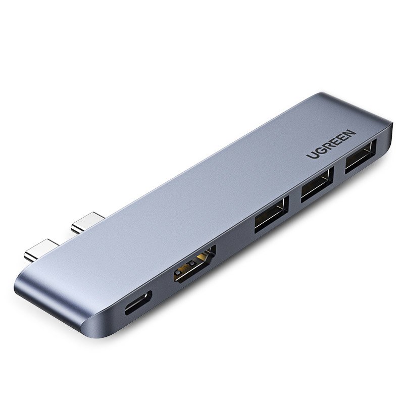 Hub USB-C UGREEN pentru Apple MacBook Pro / Air Series, 3 x USB-A 3.0 - 1 x USB-C - 1 x HDMI, Gri