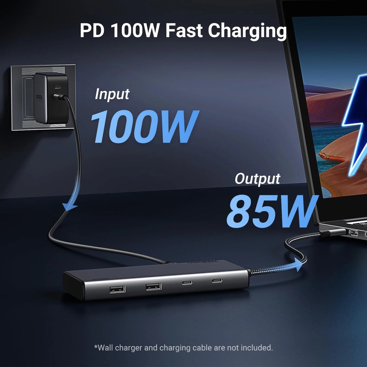 Hub USB-C UGREEN Revodok 308 CM639, 2 x USB-A 3.2 - 3 x USB-C - 1 x Display Port - 2 x HDMI, Gri