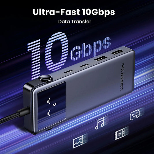 Hub USB-C UGREEN Uno (75177), 2 x USB-A 3.2 - 3 x USB-C - 1 x HDMI, Gri