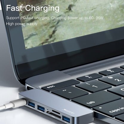 Hub USB-C Yesido HB10 pentru Apple MacBook Pro / Air, 6in1, Gri