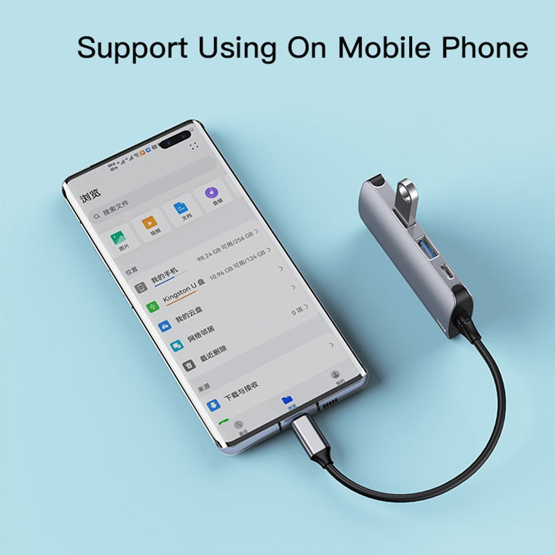 Hub USB-C Yesido HB15, 6in1, Gri