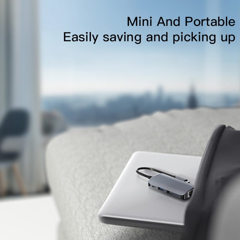 Hub USB-C Yesido HB15, 6in1, Gri