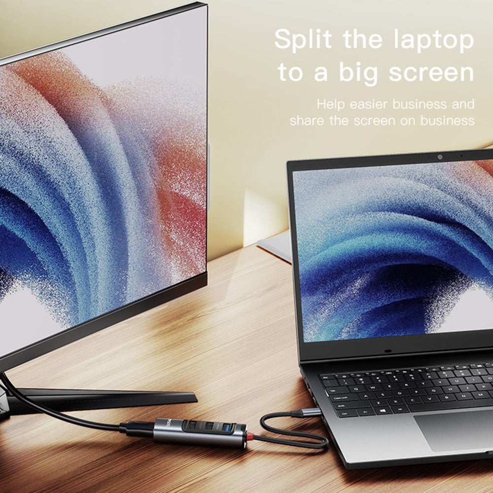 Hub USB-C Yesido HB22, 5in1, Gri