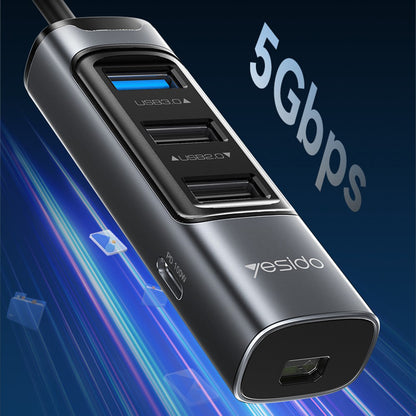 Hub USB-C Yesido HB24, 5in1, Gri