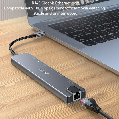 Hub USB-C Yesido HB27, 8in1, Gri