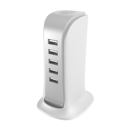 Incarcator Statie Dudao A5EU, 25W, 5A, 5 x USB-A, Alb
