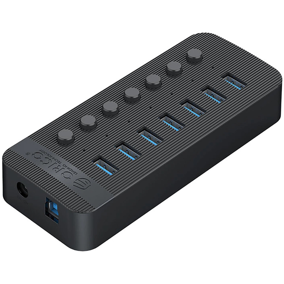 Hub USB Orico CT2U3-7AB, 7 x USB-A 3.0, Negru