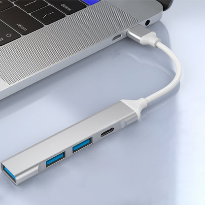 Hub USB Techsuit H19 PolarisBridge, 4in1, Gri Alb