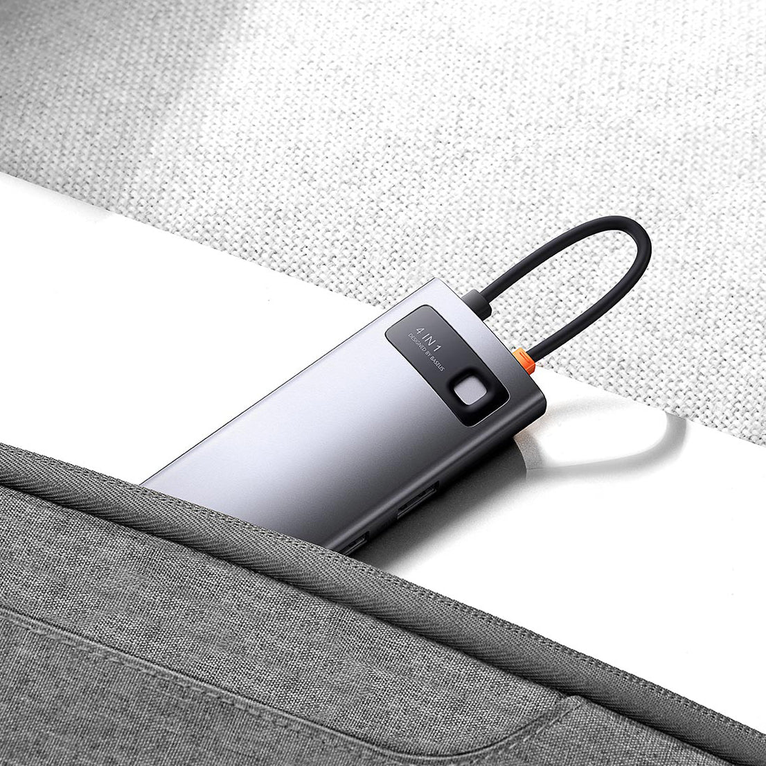 Hub USB-C Baseus Metal Gleam, 4 x USB-A 3.0, Gri WKWG070013