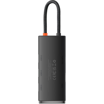 Hub USB-C Baseus Lite, 3 X USB-A 3.0 - USB-C - HDMI, Negru WKQX040001