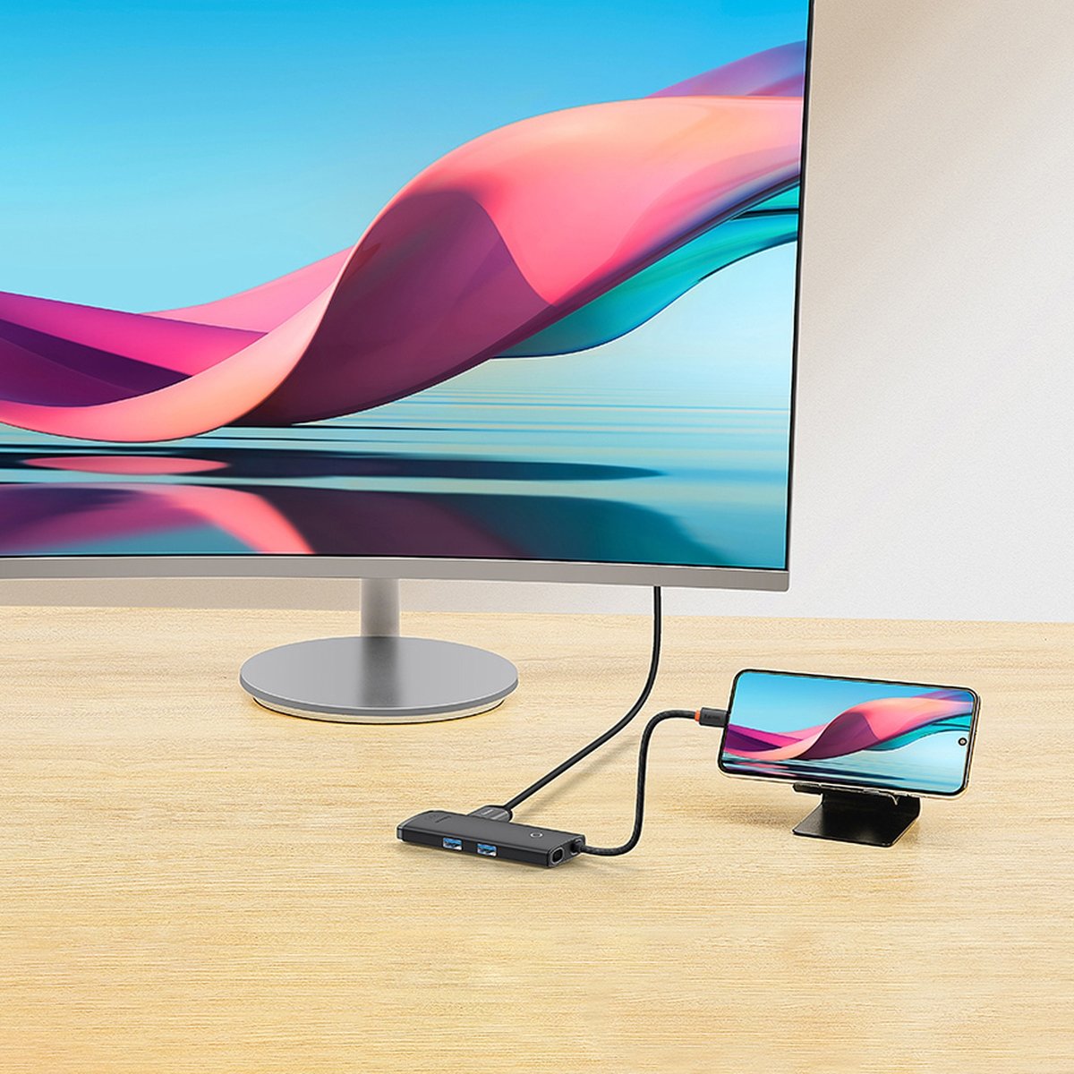 Hub USB-C Baseus Lite, 2 x USB-A 3.0 - 1 x USB-C - 1 x HDMI - 1 x SD - 1 x microSD, Negru WKQX050101