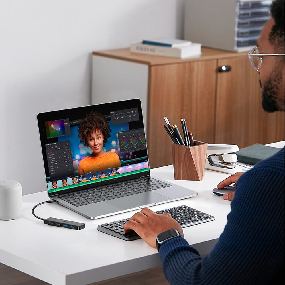 Hub USB UGREEN CM219 (25851), 4 x USB-A 3.0, Negru