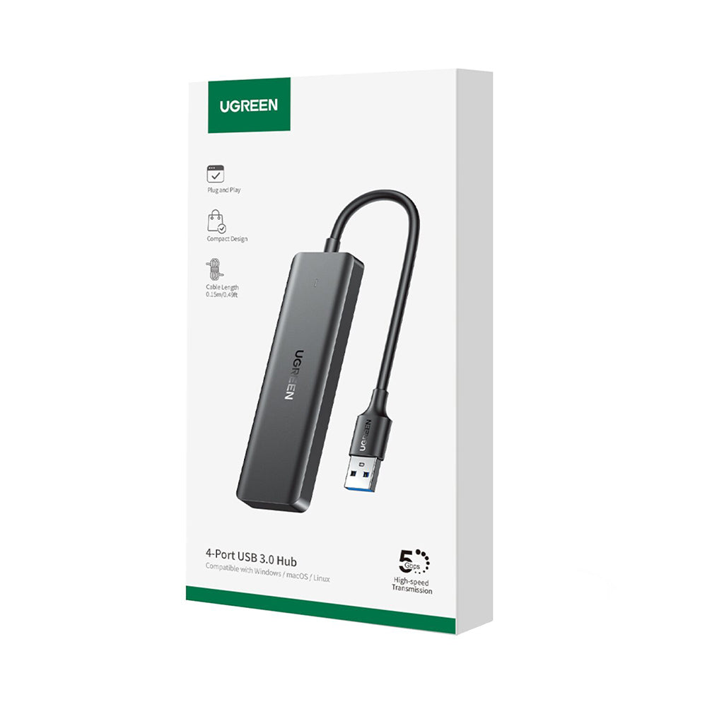 Hub USB UGREEN CM219 (25851), 4 x USB-A 3.0, Negru