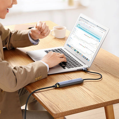 Hub USB UGREEN CM475, 3 x USB-A 3.0 - 1 x USB-C - 1 x RJ45, Gri