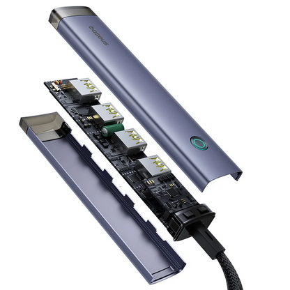 Hub USB / USB-C Baseus UltraJoy, 4 x USB-A 3.2 - 1 x USB-C, Gri B0005280B811-15