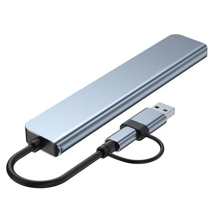 Hub USB / USB-C Techsuit H6 DataBridge, 7in1, Gri