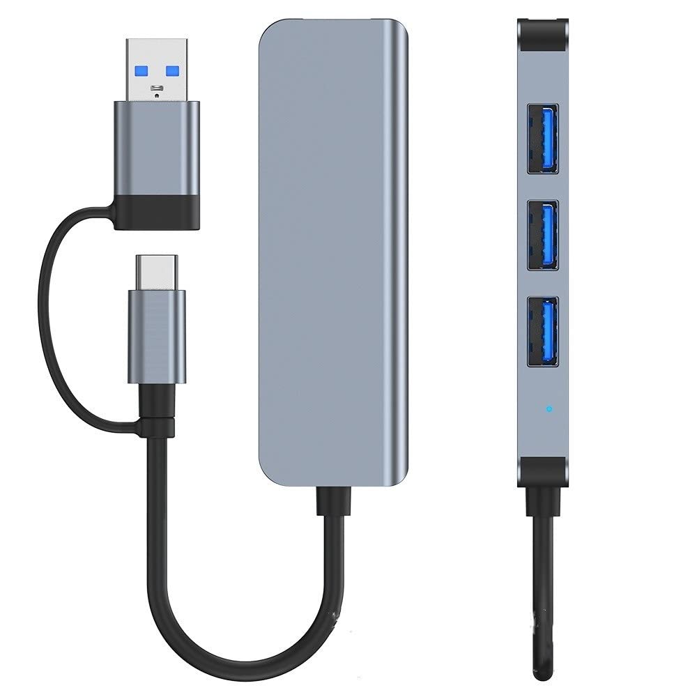 Hub USB / USB-C Techsuit H8 DataBridge, 4in1, Gri