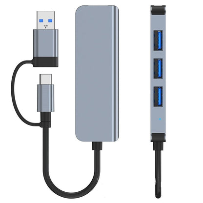 Hub USB / USB-C Techsuit H8 DataBridge, 4in1, Gri
