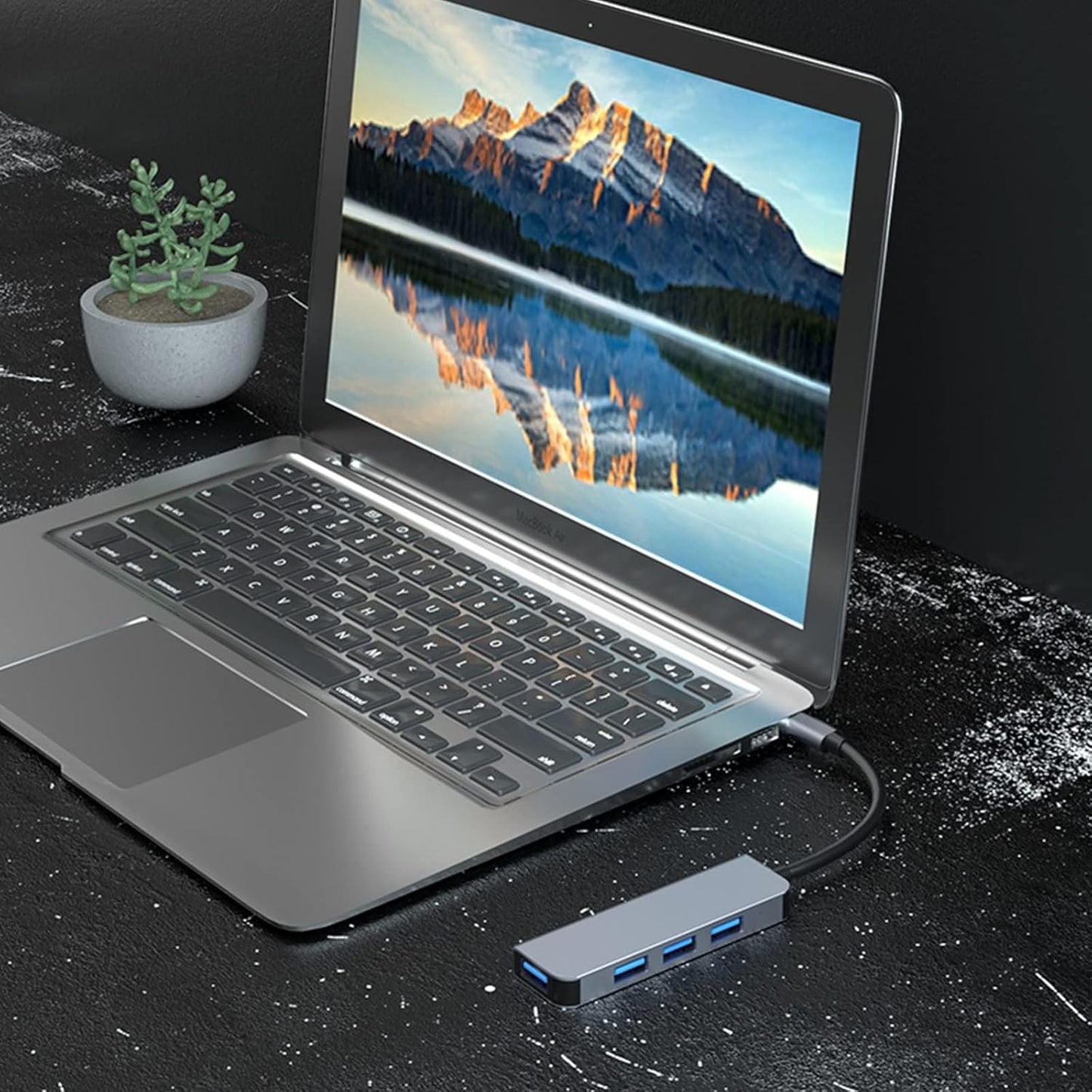 Hub USB / USB-C Techsuit H8 DataBridge, 4in1, Gri