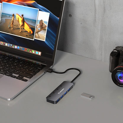 Hub USB WZK WHS080YSS, 4 x USB-A 3.0, Gri