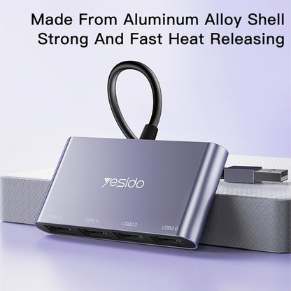 Hub USB Yesido HB12, 4in1, Gri
