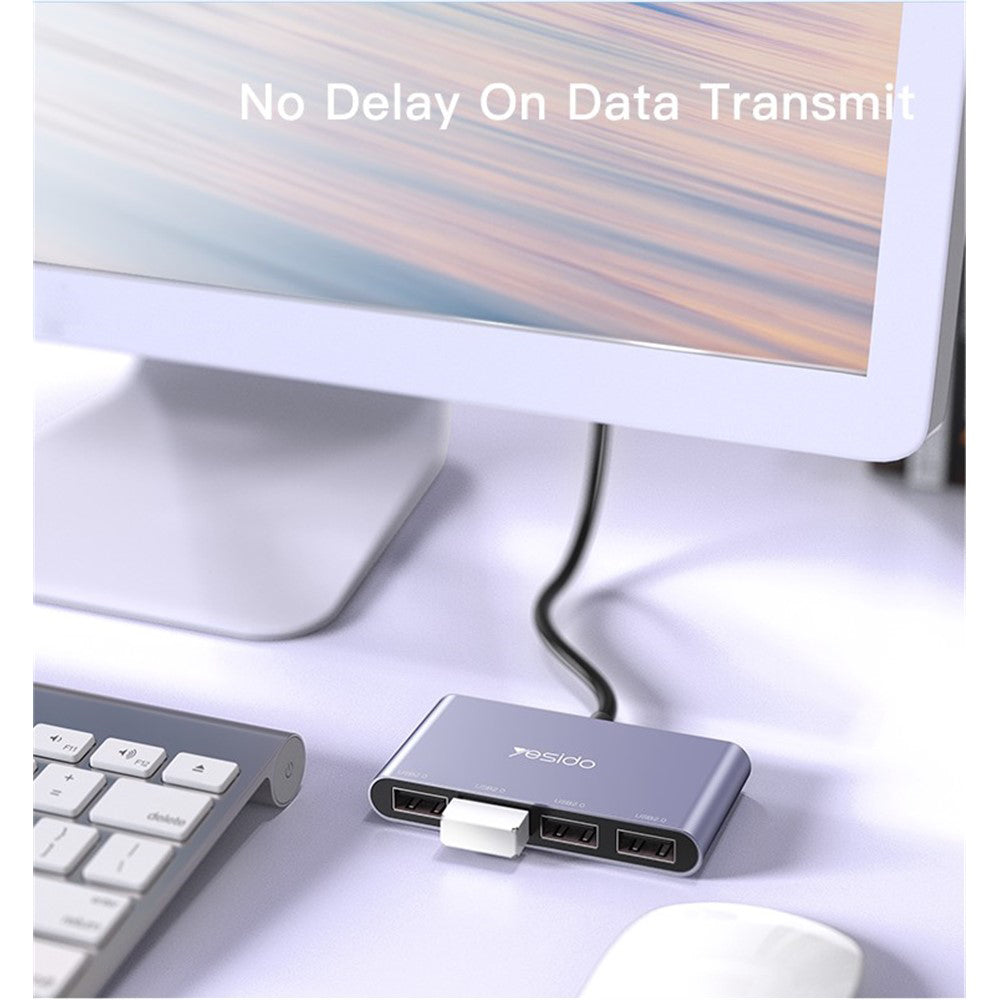 Hub USB Yesido HB12, 4in1, Gri