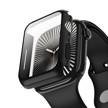 Husa Anank Screen Guard pentru Apple Watch Series 7 41mm, Neagra