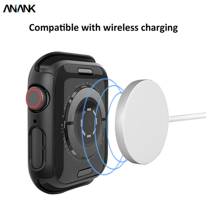 Husa Anank Screen Guard pentru Apple Watch Series 7 41mm, Neagra