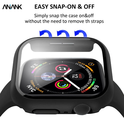 Husa Anank Screen Guard pentru Apple Watch Series 7 41mm, Neagra