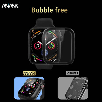 Husa Anank Screen Guard pentru Apple Watch Series 7 41mm, Neagra