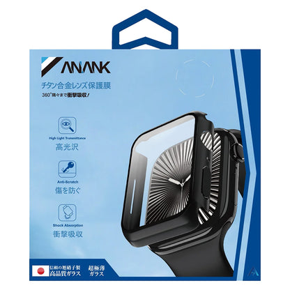 Husa Anank Screen Guard pentru Apple Watch Series 7 41mm, Neagra