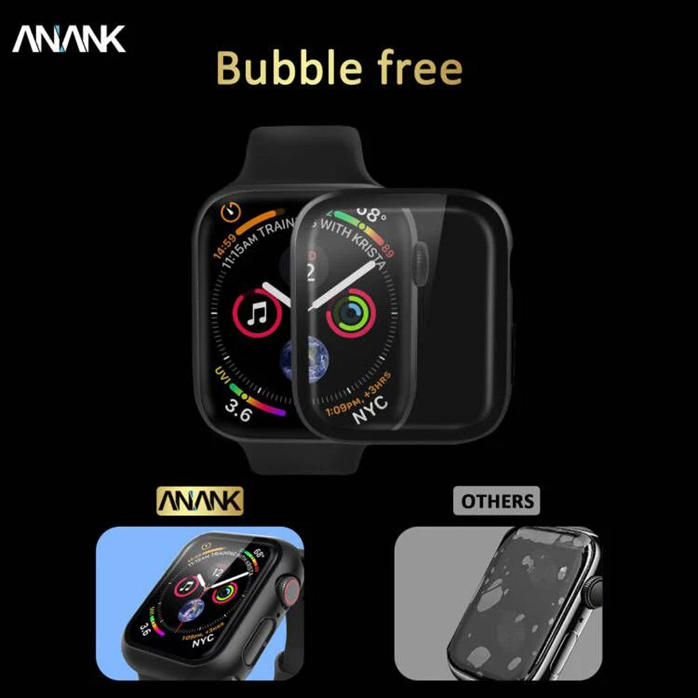 Husa Anank Screen Guard pentru Apple Watch Series 7 45mm, Neagra