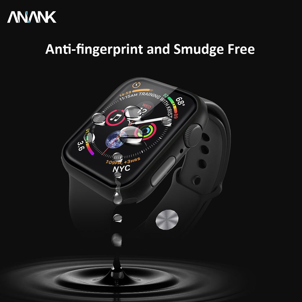 Husa Anank Screen Guard pentru Apple Watch Series 7 45mm, Neagra
