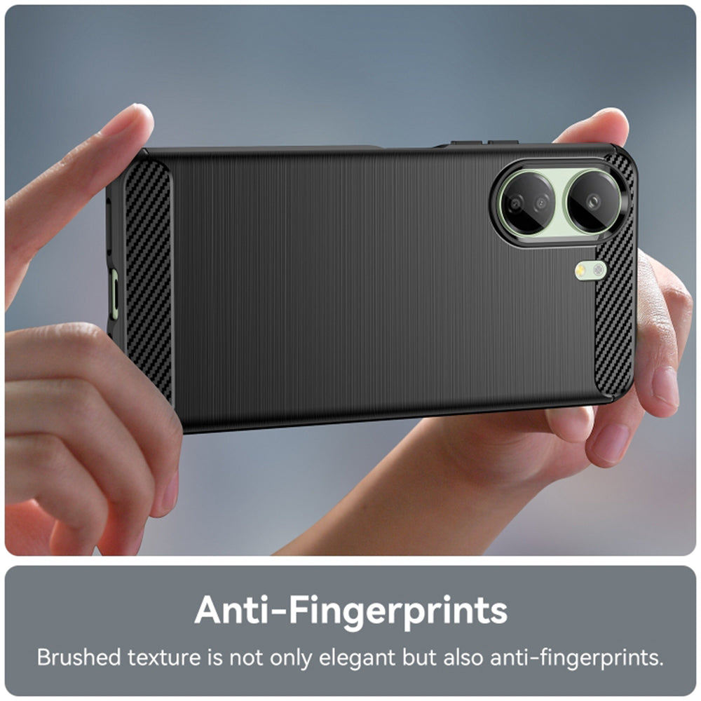 Husa cu Protectie Camera pentru Xiaomi Poco C65 / Redmi 13C, Techsuit, Carbon, Neagra