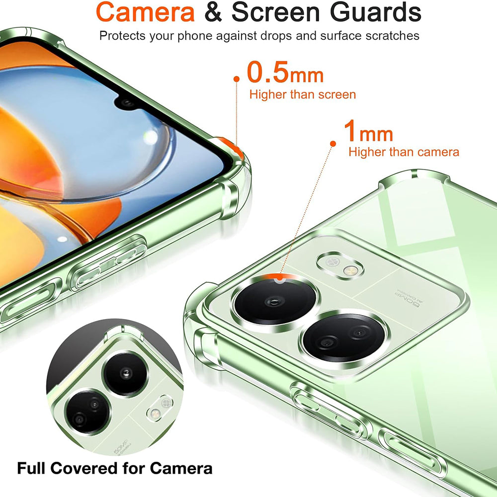 Husa cu Protectie Camera pentru Xiaomi Poco C65 / Redmi 13C, Techsuit, Shockproof Clear, Transparenta