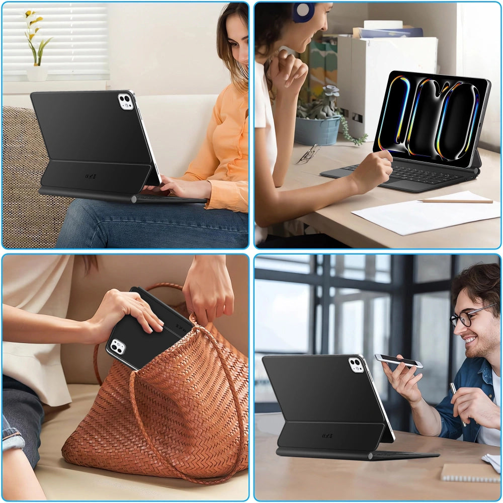 Husa Cu Tastatura pentru Apple iPad Pro 11 (2025) / (2024), Tech-Protect, SmartCase Magnetic, Neagra