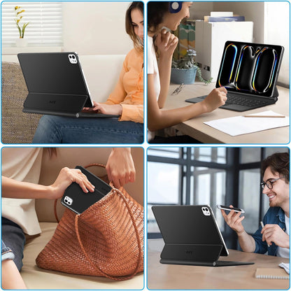 Husa Cu Tastatura pentru Apple iPad Pro 13 (2025) / (2024), Tech-Protect, SmartCase Magnetic, Neagra