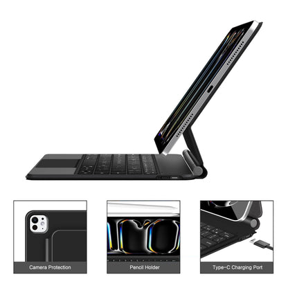 Husa Cu Tastatura pentru Apple iPad Pro 11 (2025) / (2024), Tech-Protect, SmartCase Magnetic, Neagra