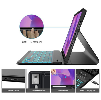 Husa Cu Tastatura pentru Lenovo Idea Tab Pro, Tech-Protect, SC PEN, Neagra