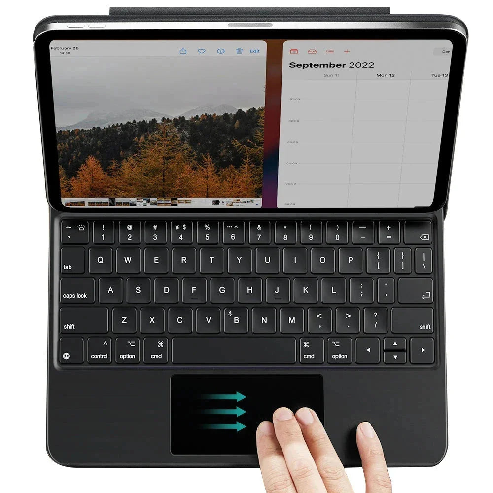 Husa cu Tastatura pentru Apple iPad (2025) / (2022), ESR, Rebound New, Neagra