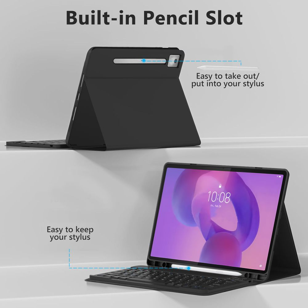 Husa Cu Tastatura pentru Lenovo Idea Tab Pro, Tech-Protect, SC PEN, Neagra