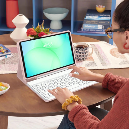 Husa Cu Tastatura pentru Samsung Galaxy Tab A11+ / Tab A9+, Tech-Protect, SC PEN, Roz