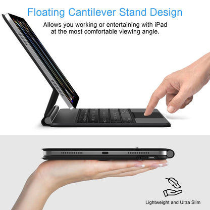 Husa Cu Tastatura pentru Apple iPad Pro 11 (2025) / (2024), Tech-Protect, SmartCase Magnetic, Neagra