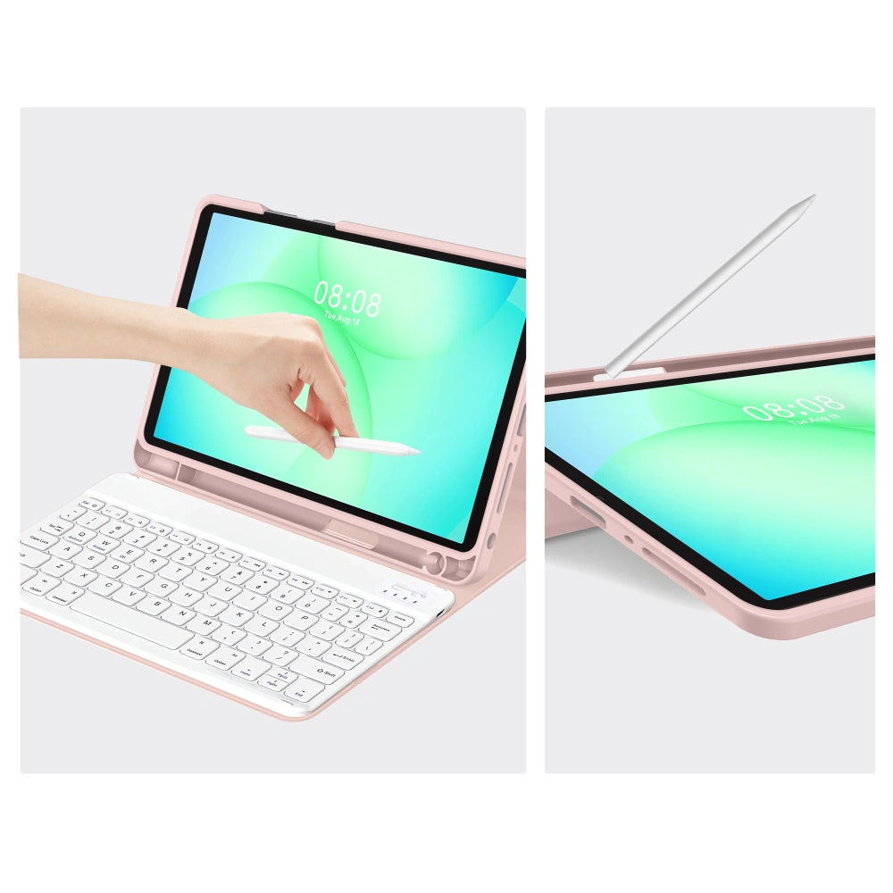 Husa Cu Tastatura pentru Samsung Galaxy Tab A11+ / Tab A9+, Tech-Protect, SC PEN, Roz