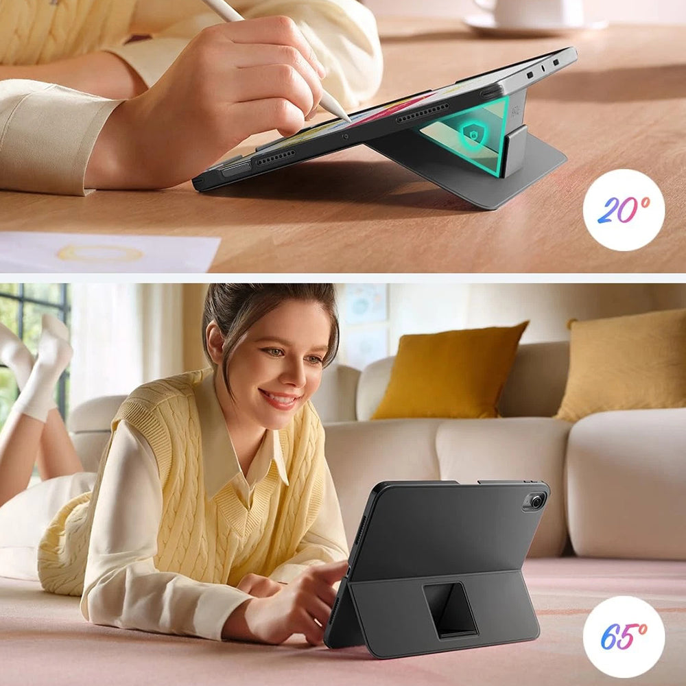 Husa cu Tastatura pentru Apple iPad (2025) / (2022), ESR, Flex, Gri