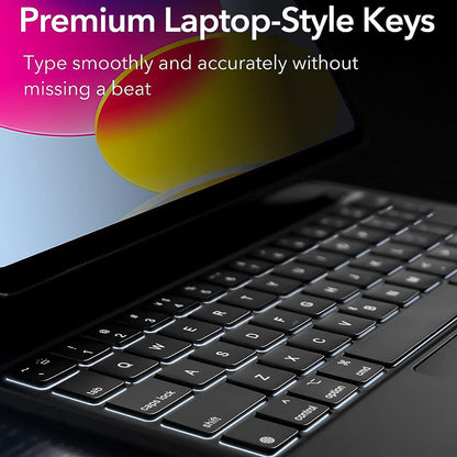 Husa cu Tastatura pentru Apple iPad (2025) / (2022), ESR, Rebound, Neagra